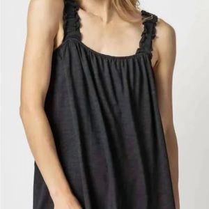Like New! Super Cute! Lilla P Gathered Strap Peplum Dress in Black
